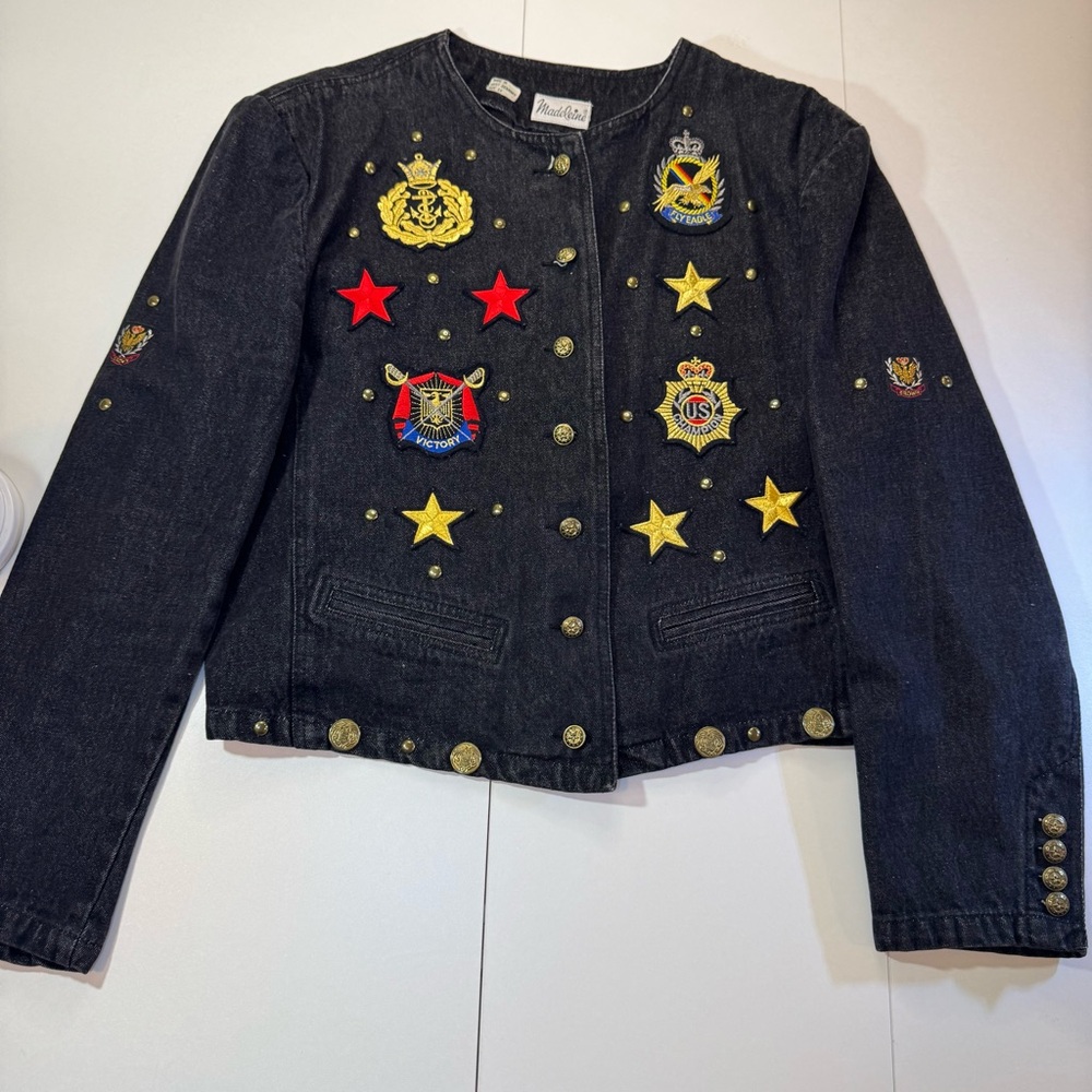 Madeline Denim Military Style Jacket Women’s Medium